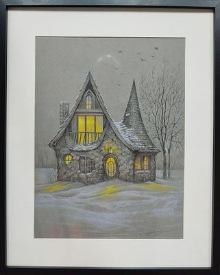 Сапрыкина Елена - Сказочный домик. Бумага, пастель, 50х40 в свету Художник, дизайнер и немножко 