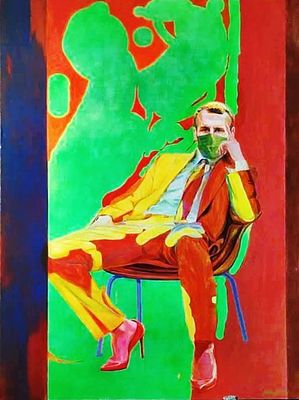 Гарунов Аладдин - Эммануэль. Из серии высокая мода. Холст, акрил, 140х85, 2024 год. Художник 