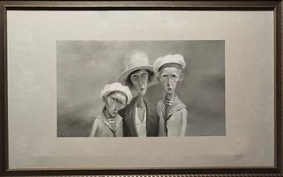 Онищенко Руслан - Семья. Холст, масло. Гризайль. 45х75, 2008г. Родился в городе Севастополь 1980 г. 