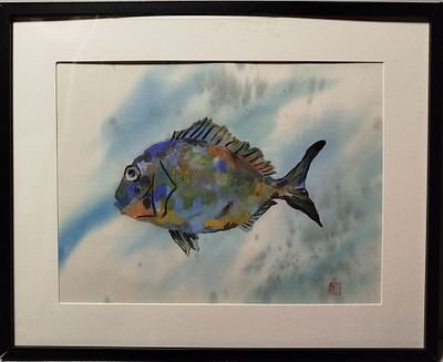 Лопацинская Елена - Водный мир. Рисовая бумага, акварель, японские краски Гансай, 39х29, Высшеее 