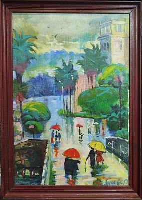 Хочава Эдуард - Дождь. Холст, масло, 60х40см, 2009г. Осетинский художник. Член союза художников Осетиии.