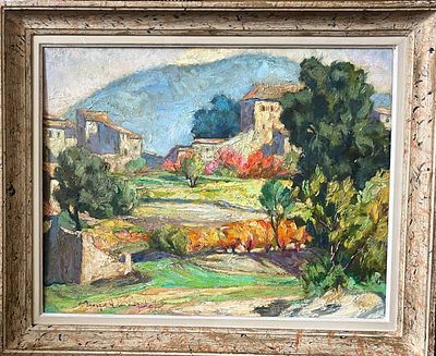 Пожедаев Григорий Анатольевич - Солнечный день в Менебре. Дерево, масло, 55х64,5см 