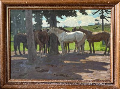 Глебов Федор Петрович - В полдень. Холст, масло, 50х70см, 1955г.Глебов Федор Петрович (1914, Москва 