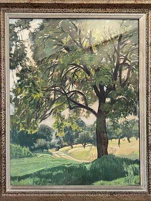 Латри Михаил Пелопидович - В тени ясеня. Бумага, гуашь, 65х50смЛатри Михаил Пелопидович (1875 