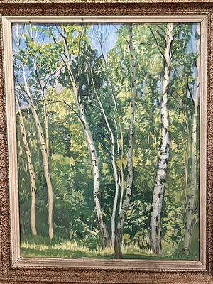 Латри Михаил Пелопидович - Березовая роща. Бумага, гуашь, 65х50смЛатри Михаил Пелопидович (1875 