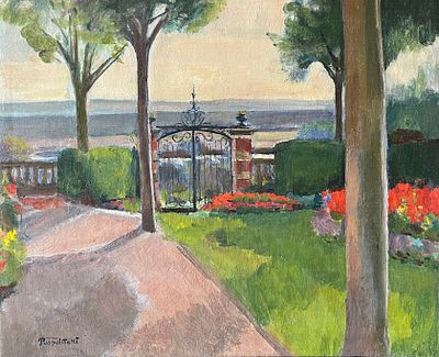 Посполитаки Евгений Иванович - Летний сад в лучах вечернего солнца. Холст, масло, 45,3х55см, вторая 