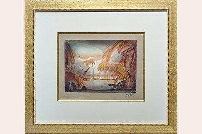 Латри Михаил Пелопидович - Эскиз декораций. Бумага, смешанная техника, 15х20смЛатри Михаил 