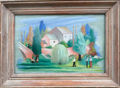 Фера Серж - Летний пейзаж. В Провансе. Холст, масло, 27,3х41см, 1933г.Экспертное заключение ЦХЭ 