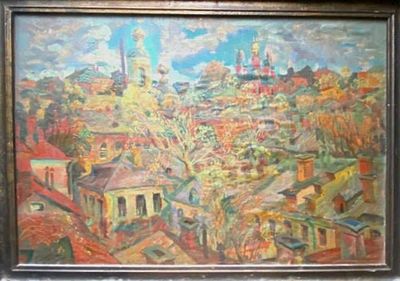 Тихонов Всеволод - Замоскворечье. 1980, оргалит, масло, 57х84 см 
Тихонов Игорь Всеволодович 