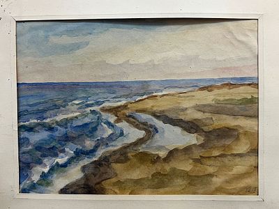 Санин Игорь - Прибой. Бумага, акварель, 18х26 Игорь Александрович Санин (род. 7 ноября 1939) — 