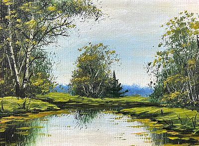 Н/х - Пейзаж. Картон, масло, 12х5,5