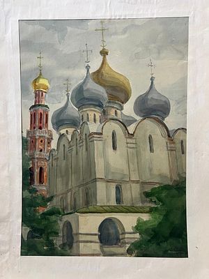 Санин Игорь - Церковь. Бумага, акварель, 45х32смИгорь Александрович Санин (род. 7 ноября 1939) — 