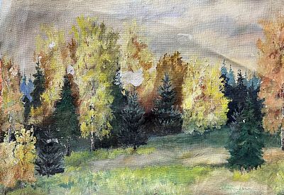 Н/х - Лесной пейзаж. Холст, масло, 38х48см