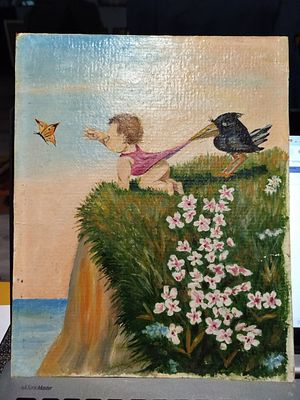 Н/х - Ворон - хранитель. Картон, масло, 29.5х24