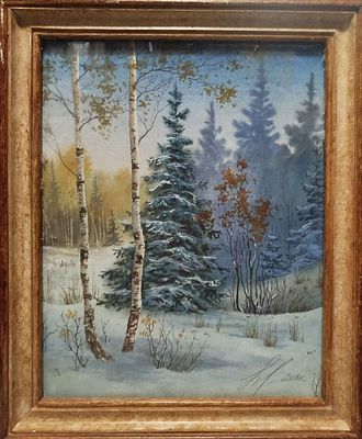 Н/х - Зимний лес. Бумага, акварель, 30Х24