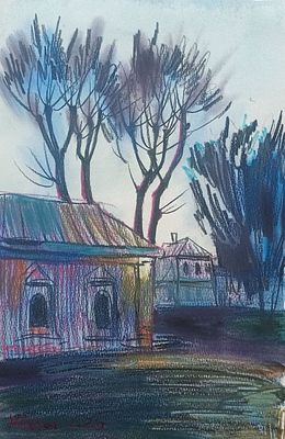Марина Лифар - Измайловский кремль. Вечер. Акварель, цв карандаш, бумага , 29х19, 2025 Родилась в 