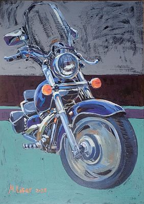 Лифар марина - Honda VT1100. Холст, акрил, 80х60. 2025. Родилась в Москве. вВ 2002 году окончила 