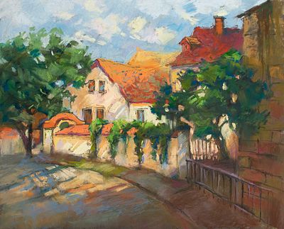 Татьяна Криволапова - Прага. Улочка на Малостранской. 23х28 см. Бумага, пастель. 2026