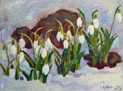 Добровольская Гаянэ - Подснежники. холст/масло/ 30см x 40см/ 2012 г. /Гаянэ Добровольская (Гайанэ 