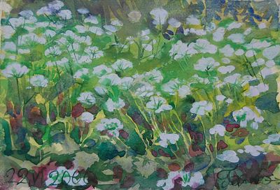 Добровольская Гаянэ - Сныть на лугу. бумага/акварель /26см x 38см/ 2000 г. / Гаянэ Добровольская 