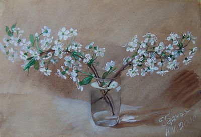 Добровольская Гаянэ - Вишня в стакане. картон/акварель /30см x 42см /2000 г. / Гаянэ Добровольская 
