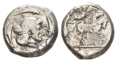 Сицилия, Сиракузы тетрадрахма 475-470 гг. до н.э. (артикул 00-813-30). Гиерон I, возница в