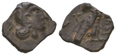 Филистия обол IV в. до н.э. (артикул 557-1757). подражание афинскому типу - Афина/сова серебро