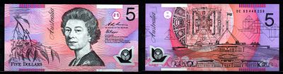 Австралия 5 долларов 1995 (артикул 8608-24-3-2). Pick 51 b полимер UNC (пресс)