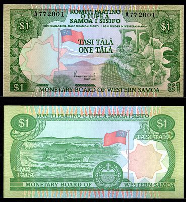 Западное Самоа 1 тала ND (1980) (артикул 7203-52-2-2). Pick 19 бумага UNC (пресс)