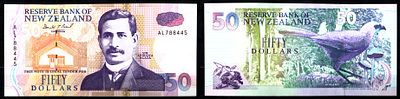 Новая Зеландия 50 долларов ND (1992) (артикул 451-1210-1). Сэр Апирана Нгата, дом собраний 