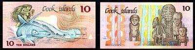 Острова Кука 10 долларов ND (1987) (артикул 8608-26-1-2). Pick 4 бумага UNC (пресс)