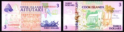Острова Кука 3 доллара 1992 (артикул 8608-29-3-2). Pick 7 бумага UNC (пресс)