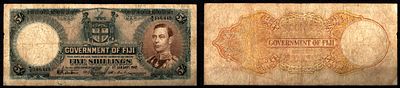 Фиджи 5 шиллингов 1942 (артикул 451-1206-2). Pick 37 e бумага