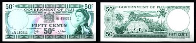 Фиджи 50 центов ND (1969) (артикул 451-1206-3). Елизавета II Pick 58 бумага UNC (пресс)