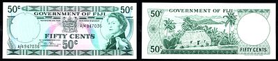 Фиджи 50 центов ND (1971) (артикул 451-1204-2). Елизавета II Pick 64 b бумага UNC (пресс)