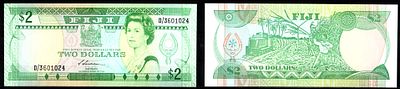 Фиджи 2 доллара ND (1988) (артикул 8608-14-2-1). Pick 87 бумага UNC (пресс)