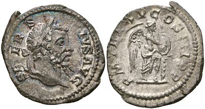 Римская Империя денарий 207 (артикул 1073-18-102). Септимий Север, бюст императора,SEVERVS PIVS 