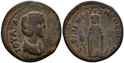 Римская Империя, Провинция Азия, Лидия, Сарды AE 193 - 217 (артикул 1100-8-57). Юлия Домна 