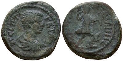 Римская Империя, Провинция Фракия, Августа Траяна AE 209 - 211 (артикул 1100-8-56). Гета, бюст 