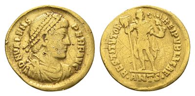 Римская Империя солид 364-367 (артикул 10-010-80). Валент, DN VALENS PERF AVG, бюст 