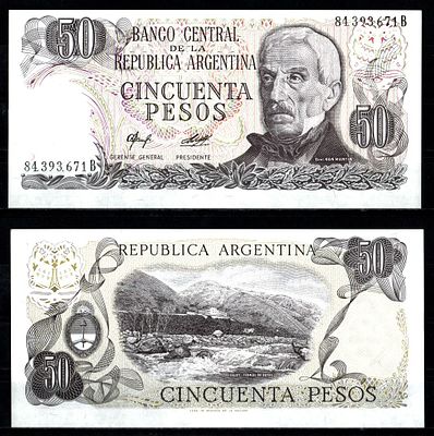 Аргентина 50 песо ND (1976-1978) (артикул 415-9-1). Pick 301 a (2) бумага UNC (пресс)