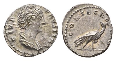 Римская Империя денарий после 141 г. (артикул 00-902-91). Фаустина Старшая, жена Антонина Пия 