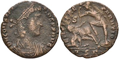 Римская Империя майорина 352 - 354 (артикул 190-1016). Констанций II, D N CONSTANTIVS P F AVG 