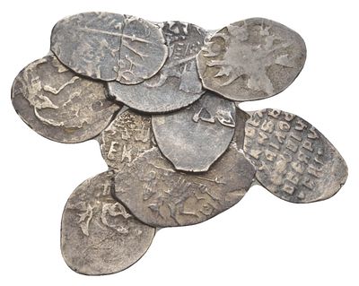 Россия лот из 10 монет 1613-1698 (артикул KOM1-14-16). серебро