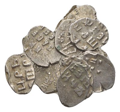 Россия лот из 10 монет конец XVII века (артикул KOM1-11-03). Петр I серебро