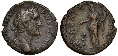 Римская Империя асс 155-156 (артикул 1073-18-115). Антонин Пий, ANTONINVS AVG PIVS PP IMP II 