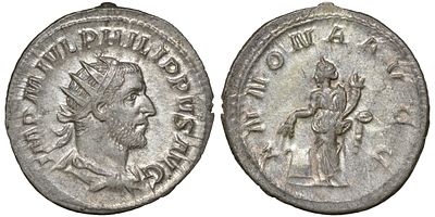 Римская Империя антониниан 244-249 (артикул 1073-18-111). Филипп I, IMP M IVL PHILIPPVS AVG 