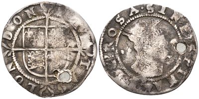 Англия 1 пенни 1554-1558 (артикул 1519-1022). Мария I (1553-1558), Лондон серебро Spink 2510