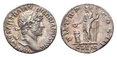 Римская Империя денарий 124 (артикул 00-816-18). Адриан, IMP CAESAR TRAIAN HADRIANVS AVG 