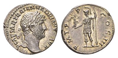 Римская Империя денарий 125 (артикул 00-816-29). Адриан, IMP CAESAR TRAIAN HADRIANVS AVG 